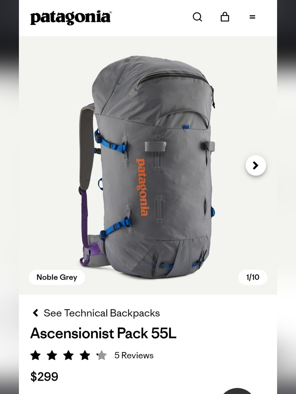 NWOT Patagonia Ascensionist Pack 55 Liters - Picture 14 of 14